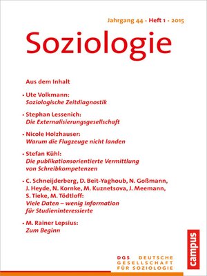 cover image of Soziologie 1.2015